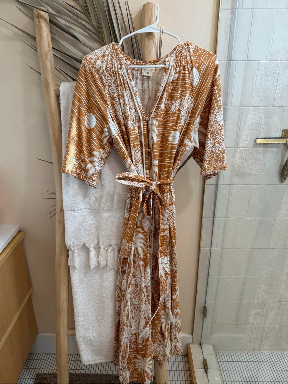 H&M x Desmond & Dempsey Tropical MIDI Dress EUC
